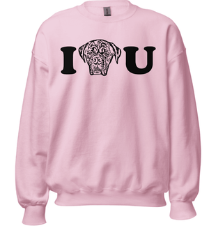 Custom Pet Portrait I ❤️ U Crewneck - Pets to Prints