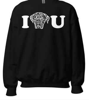Custom Pet Portrait I ❤️ U Crewneck - Pets to Prints