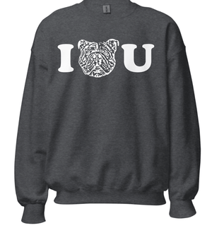 Custom Pet Portrait I ❤️ U Crewneck - Pets to Prints