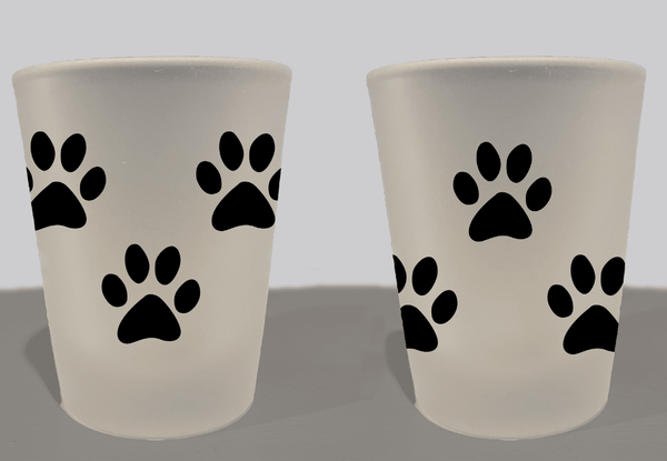 Paw Print Frosted Shot Glass - Pets to Prints