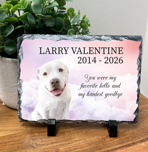 Custom Pet Portrait Memorial Photo Slate