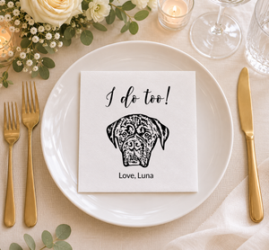 Custom Pet Portrait Cocktail Napkins (QTY 100)