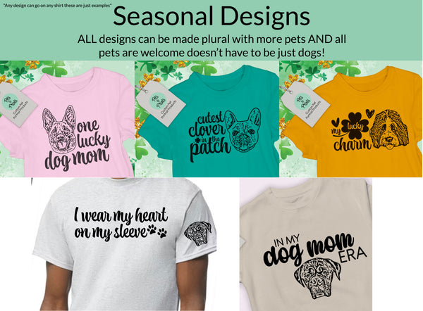 Custom Pet Portrait T-Shirt + Holiday Designs