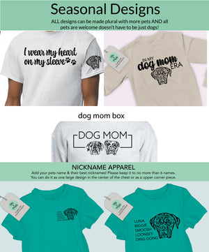 Custom Pet Portrait T-Shirt + Seasonal Designs