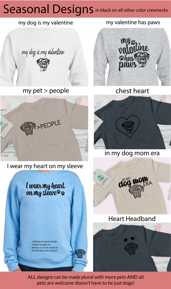 Custom Pet Portrait Crewneck + Seasonal Designs