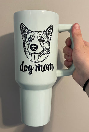 Custom Pet Portrait 40oz Tumbler w/handle - Pets to Prints