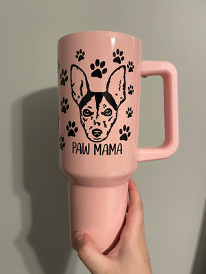 Custom Pet Portrait 40oz Tumbler w/handle - Pets to Prints