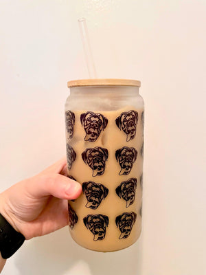 Custom Pet Portrait Frosted Glass Cup - Pets to Prints