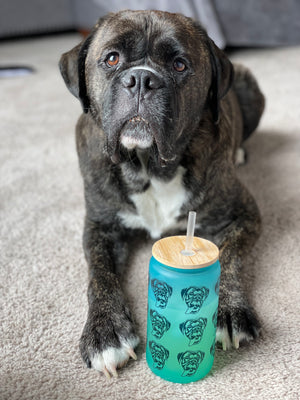 Custom Pet Portrait Color Changing Frosted Glass Cup - Pets to Prints
