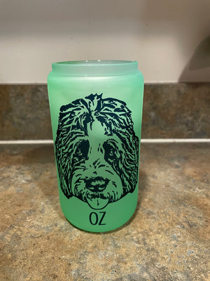 Custom Pet Portrait Color Changing Frosted Glass Cup - Pets to Prints