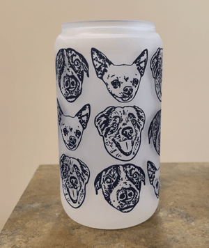 Custom Pet Portrait Frosted Glass Cup - Pets to Prints