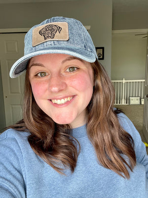 Custom Pet Portrait Denim Dad Hat - Pets to Prints