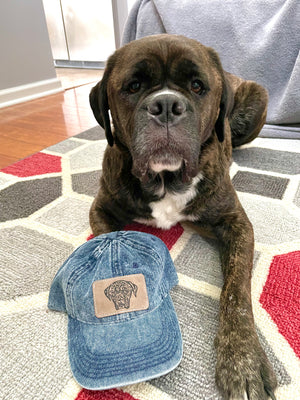 Custom Pet Portrait Denim Dad Hat - Pets to Prints