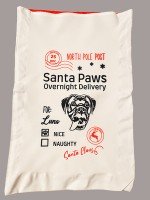 Custom Pet Portrait Santa Sack - Pets to Prints