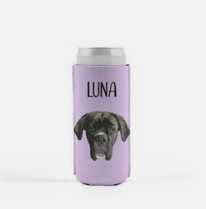 Custom Pet Slim Koozie 2 Pack - Single Image | Pets to Prints.