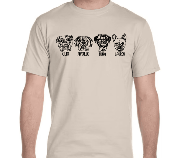 Custom Pet Portrait T-Shirt - Pets to Prints