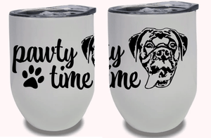Custom Pet Portrait Wine Tumbler + Seasonal Designs - Pets to Prints