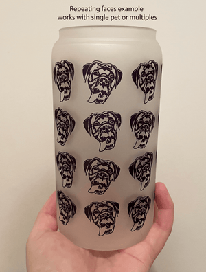 Custom Pet Portrait Color Changing Frosted Glass Cup - Pets to Prints